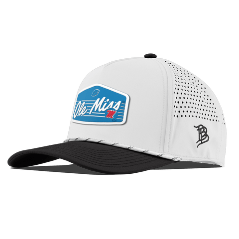 University of Mississippi "Rebel Football" Curved 5 Panel Rope White/Black