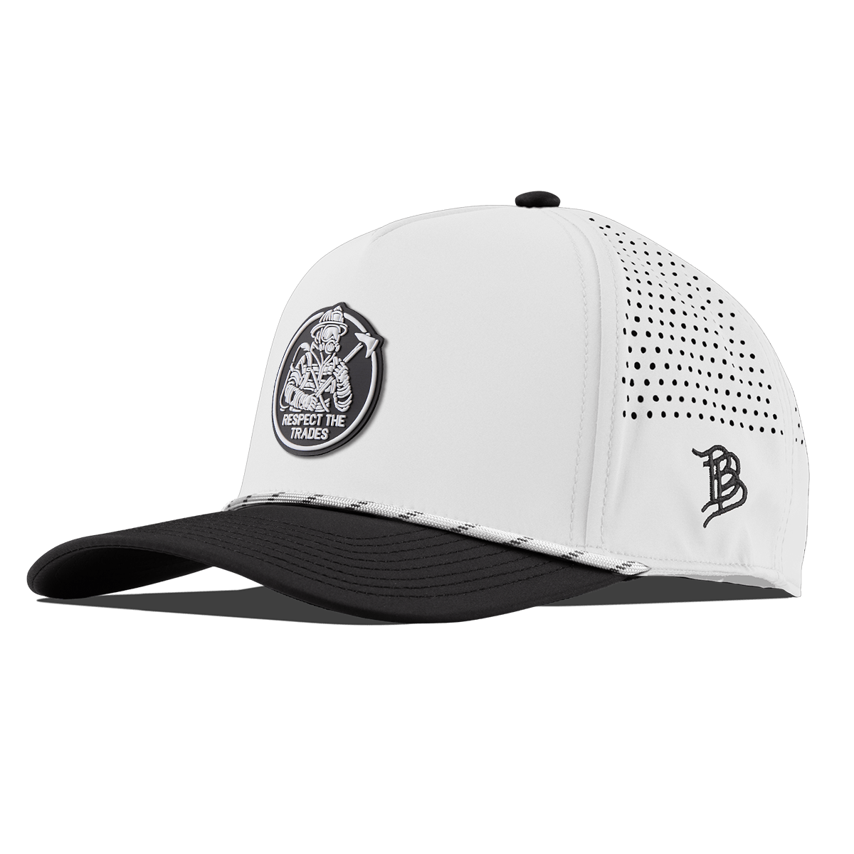 Respect The Trades Firefighter Curved 5 Panel Rope White/Black