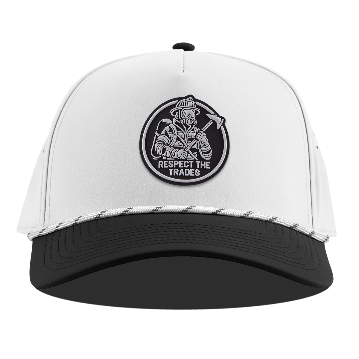 Respect The Trades Firefighter Curved 5 Panel Rope White/Black