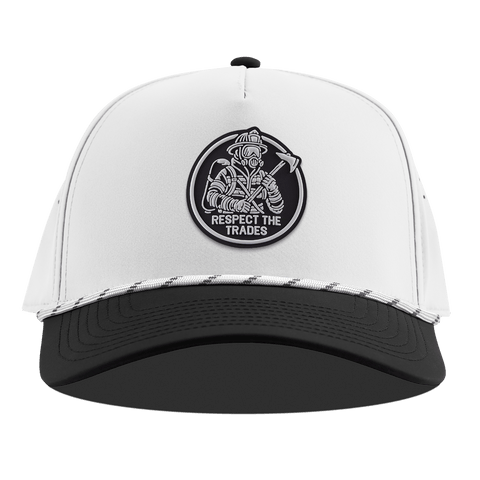Respect The Trades Firefighter Curved 5 Panel Rope White/Black