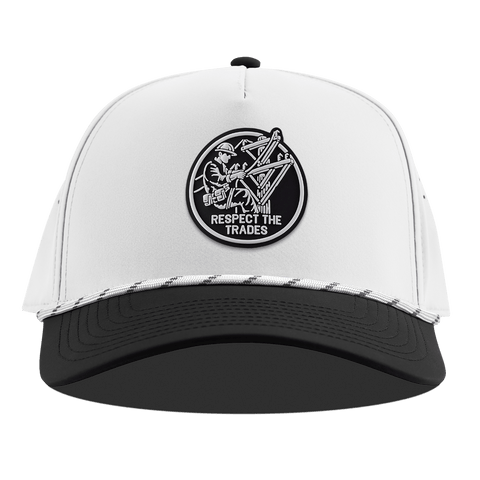 Respect The Trades Lineman Curved 5 Panel Rope White/Black