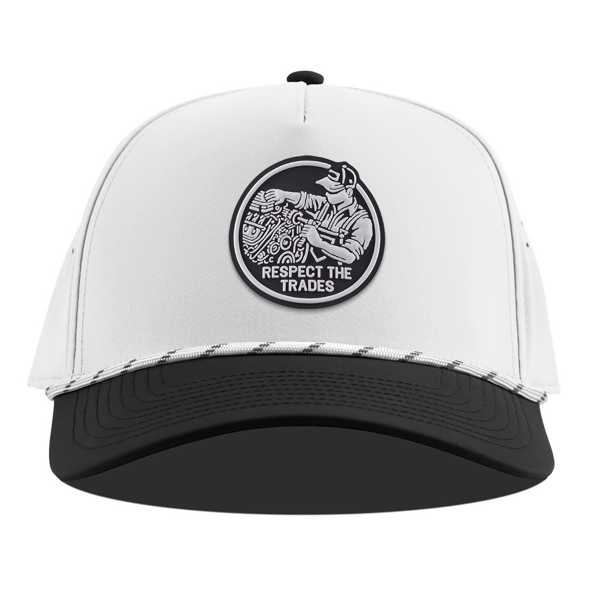 Respect The Trades Mechanic Curved 5 Panel Rope White/Black