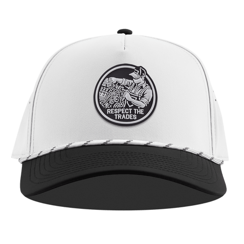 Respect The Trades Mechanic Curved 5 Panel Rope White/Black