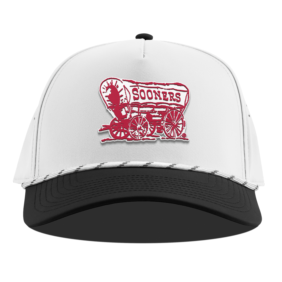 University of Oklahoma "Sooner Schooner" Curved 5 Panel Rope White/Black
