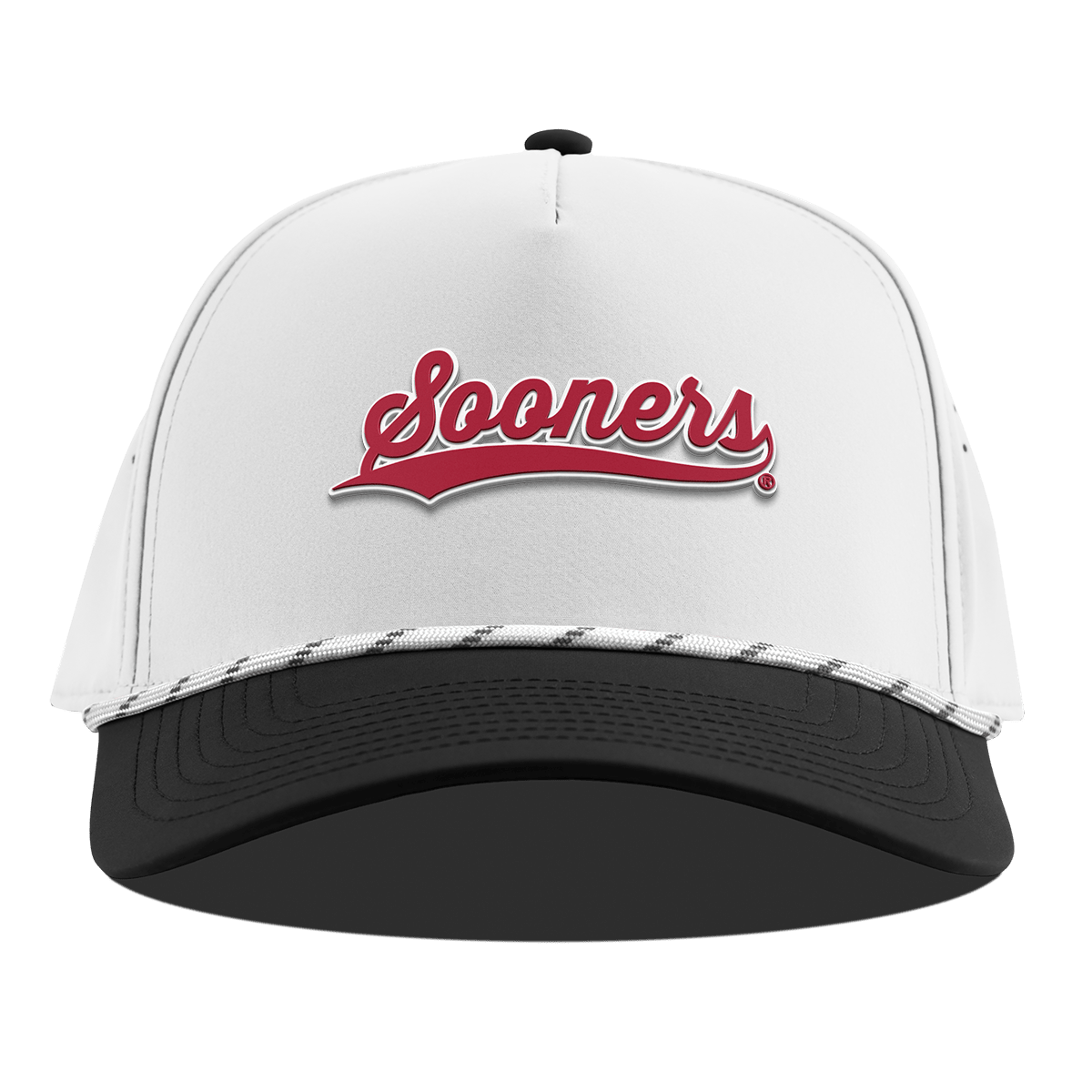 University of Oklahoma "Sooners Script" Curved 5 Panel Rope White/Black