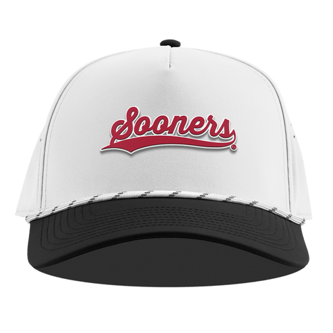 University of Oklahoma "Sooners Script" Curved 5 Panel Rope White/Black