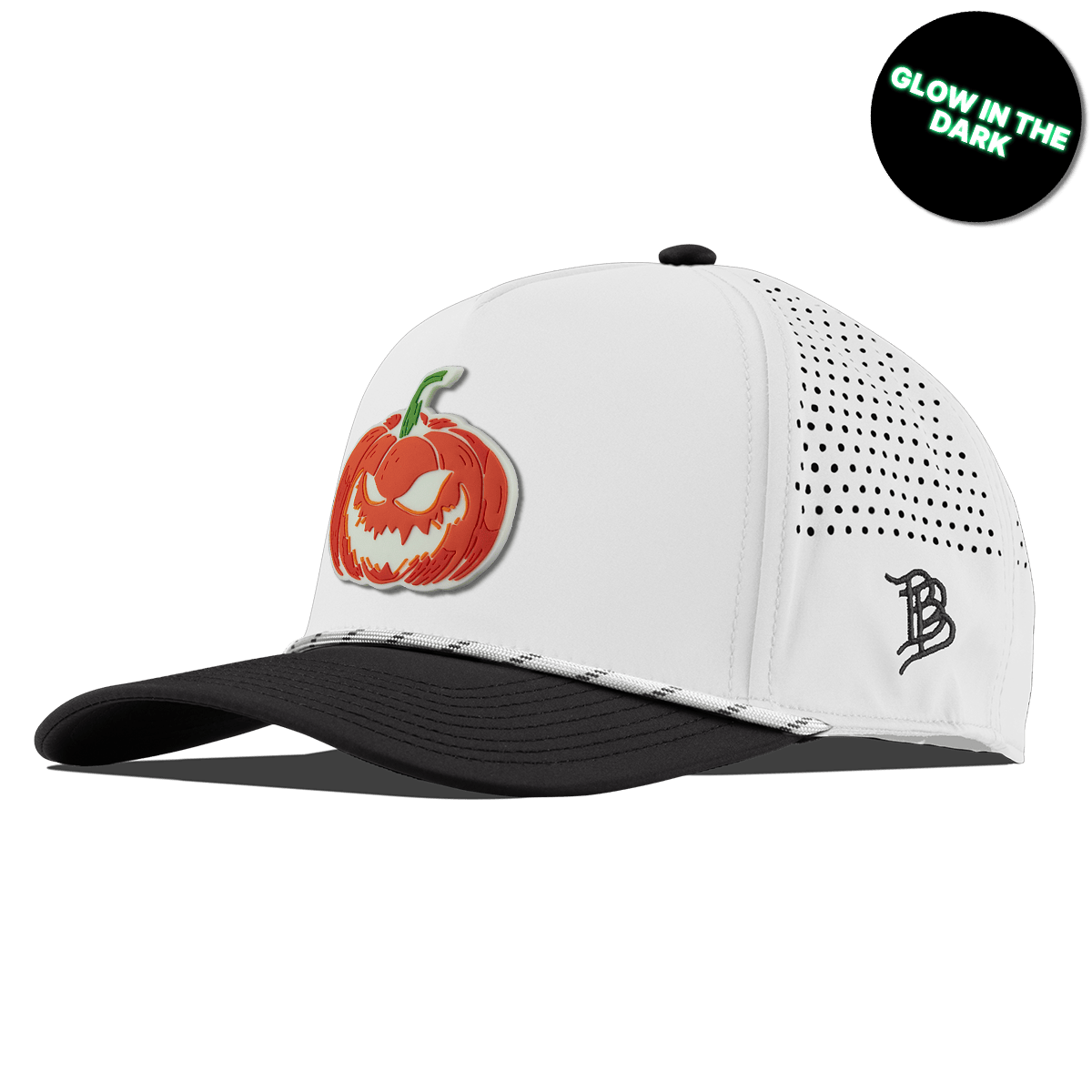Jack-O-Lantern Glow Curved 5 Panel Rope White/Black