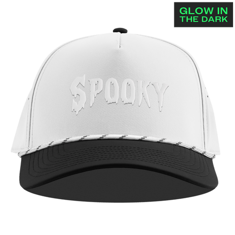 Spooky Glow Curved 5 Panel Rope White/Black