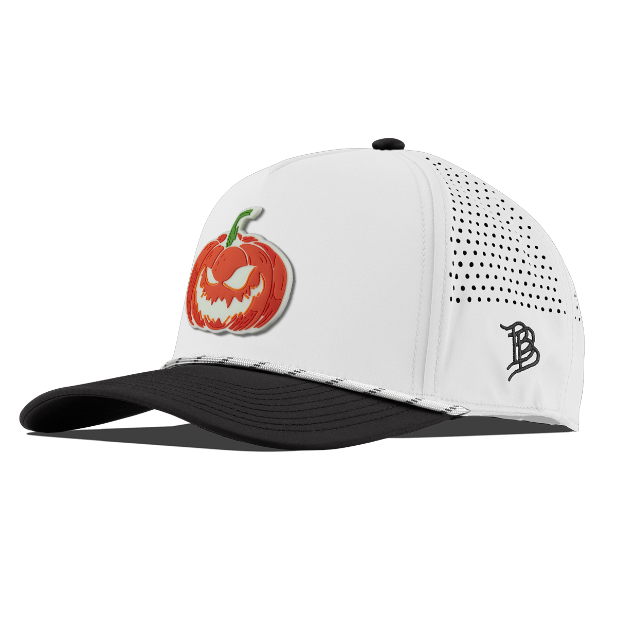 Jack-O-Lantern Glow Curved 5 Panel Rope White/Black