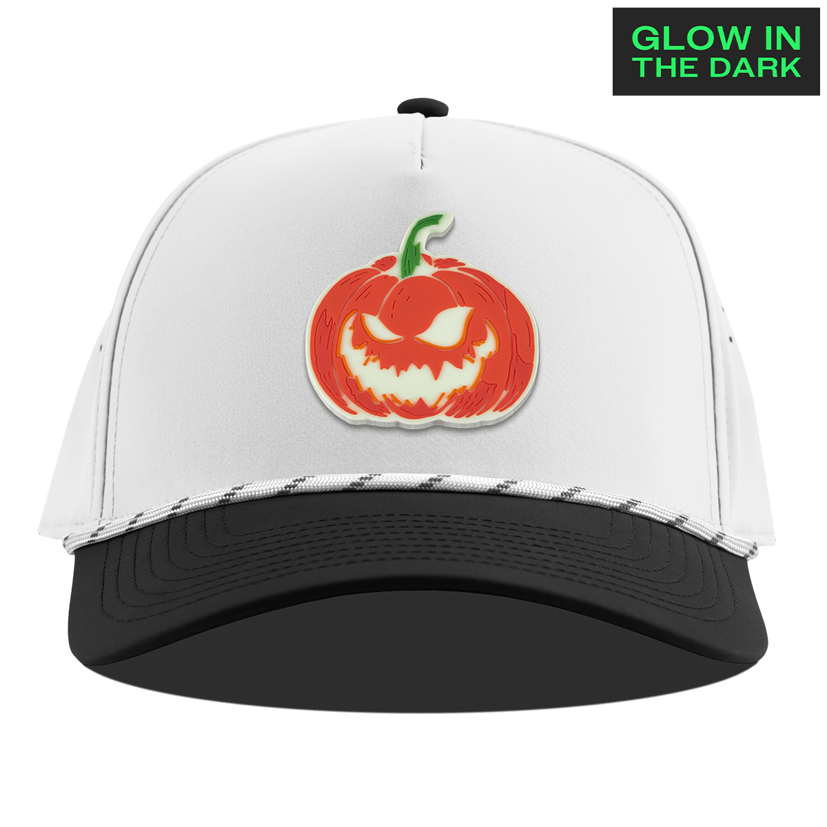 Jack-O-Lantern Glow Curved 5 Panel Rope White/Black