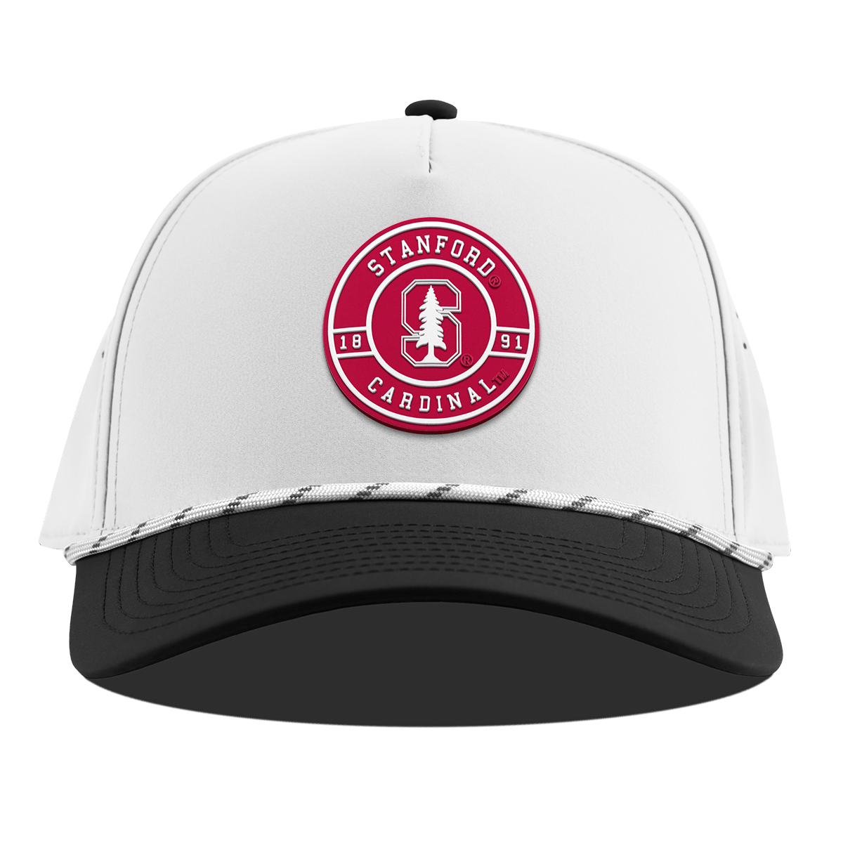 Stanford University "Stanford Seal" Curved 5 Panel Rope White/Black