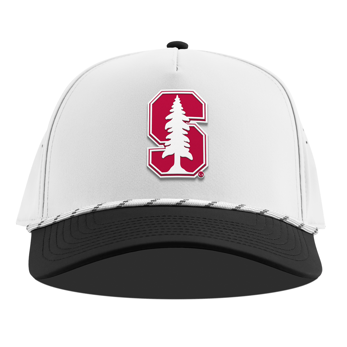 Stanford University "Stanford Team Logo" Curved 5 Panel Rope White/Black