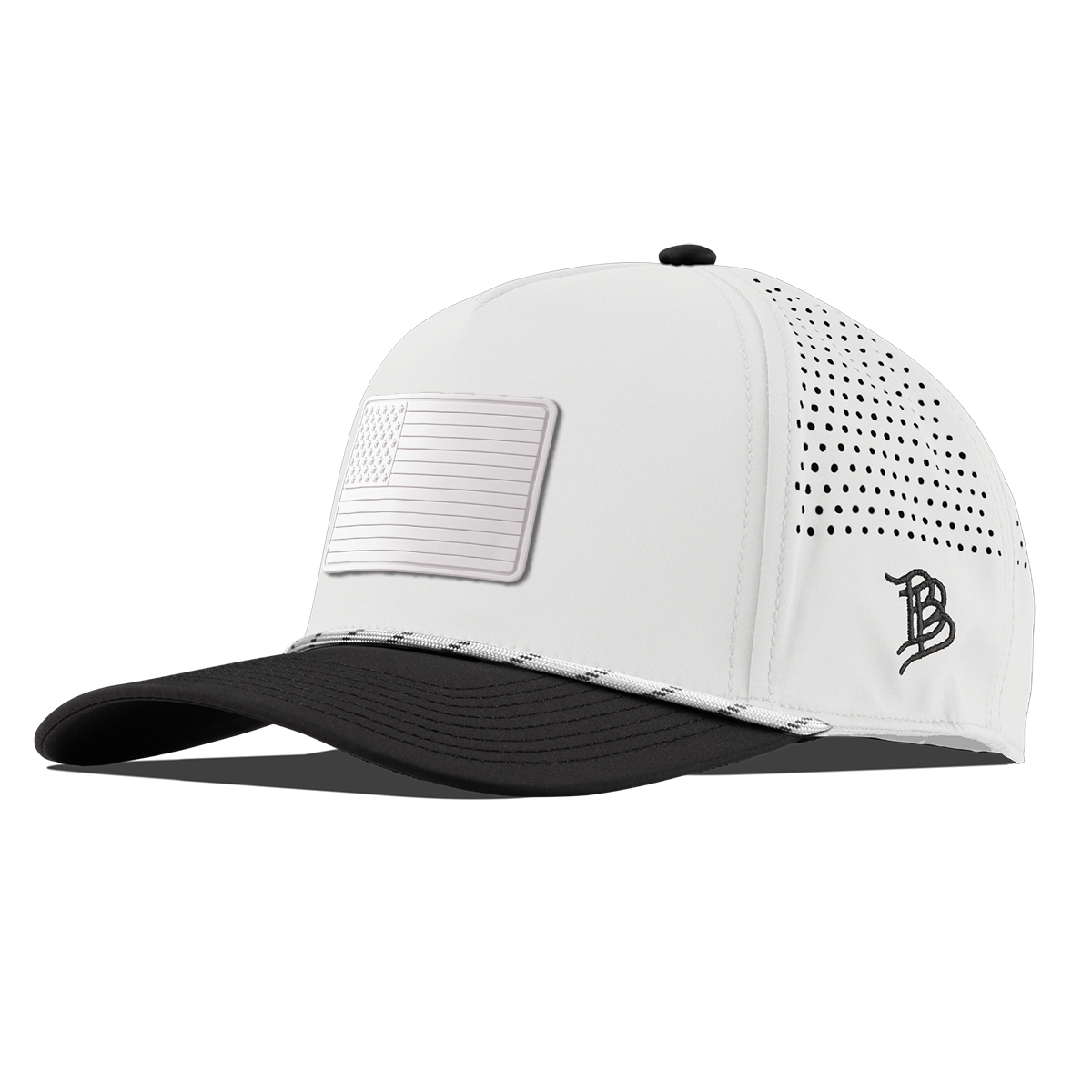 Old Glory Stealth Curved 5 Panel Rope White/Black
