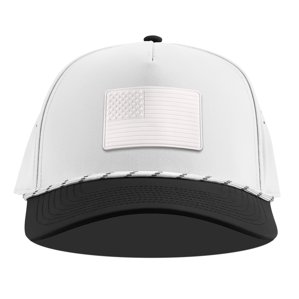 Old Glory Stealth Curved 5 Panel Rope White/Black