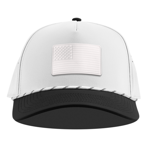 Old Glory Stealth Curved 5 Panel Rope White/Black