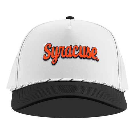 Syracuse University "Syracuse Throwback Script" Curved 5 Panel Rope White/Black