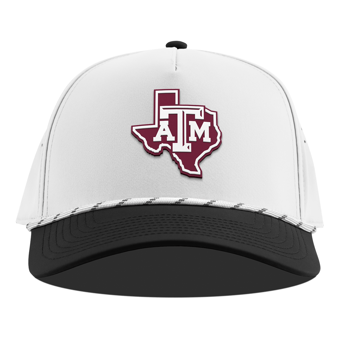 Texas A&M University "Texas A&M Outline" Curved 5 Panel Rope White/Black