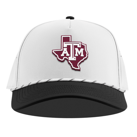 Texas A&M University "Texas A&M Outline" Curved 5 Panel Rope White/Black
