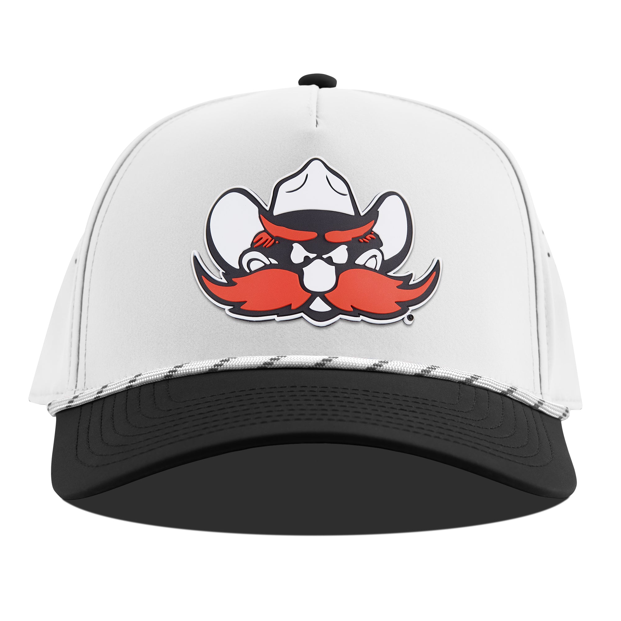 Texas Tech University "Texas Tech Raider Red" Curved 5 Panel Rope White/Black
