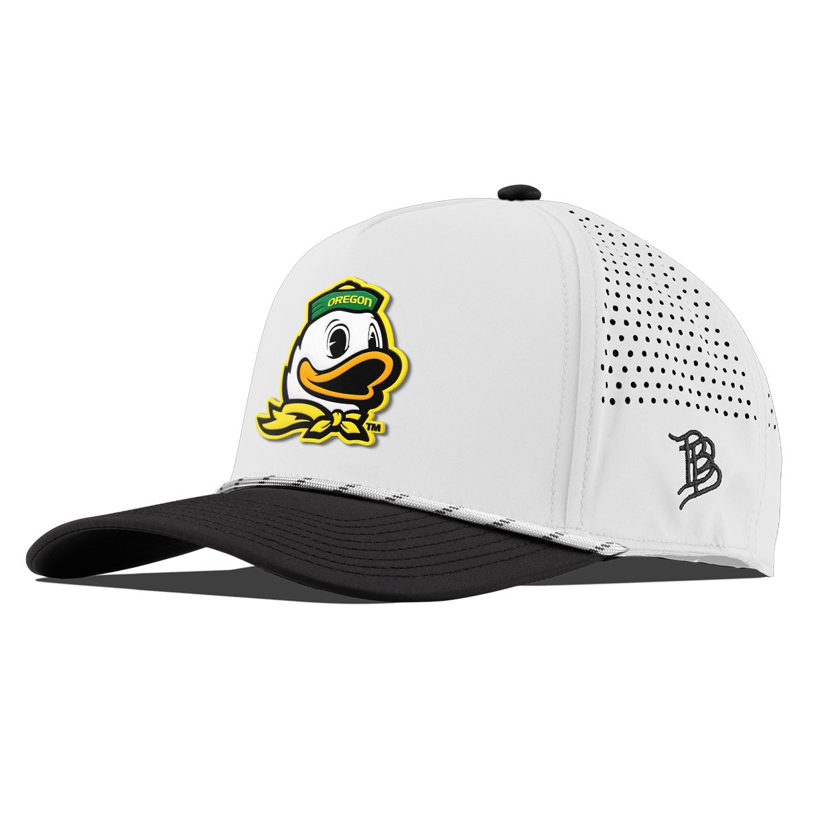 University of Oregon "The Duck" Curved 5 Panel Rope White/Black