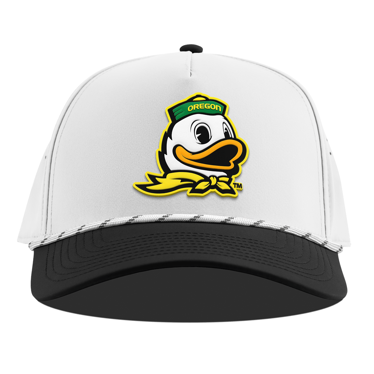 University of Oregon "The Duck" Curved 5 Panel Rope White/Black