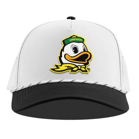 University of Oregon "The Duck" Curved 5 Panel Rope White/Black