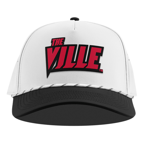 University of Louisville "The Ville Block" Curved 5 Panel Rope White/Black