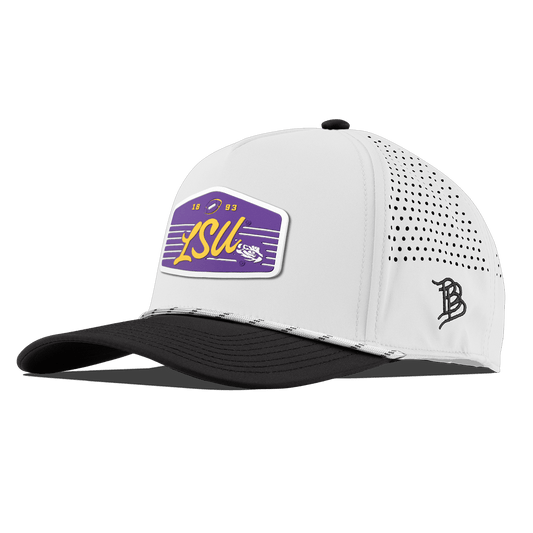 Louisiana State University "Tigers Football" Curved 5 Panel Rope White/Black
