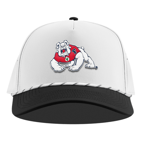 Fresno State University "TimeOut The Bulldog" Curved 5 Panel Rope White/Black