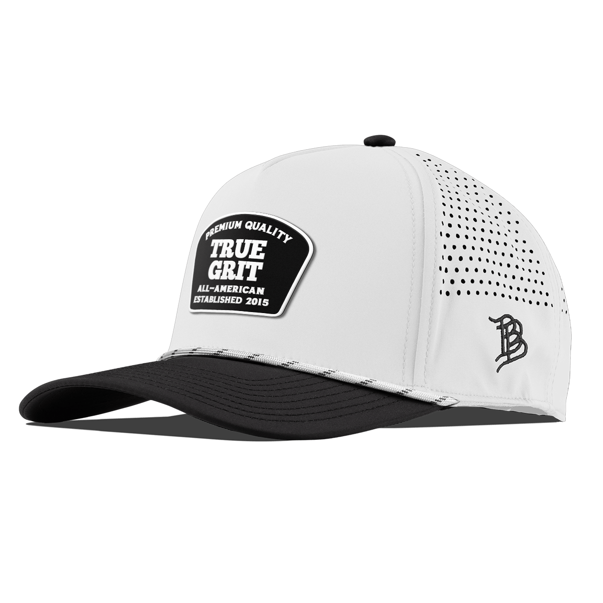 True Grit Curved 5 Panel Rope White/Black