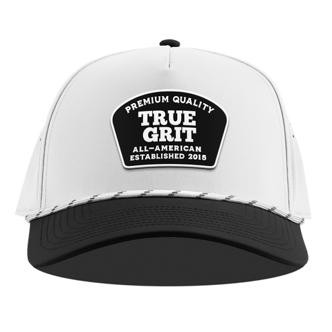 True Grit Curved 5 Panel Rope White/Black