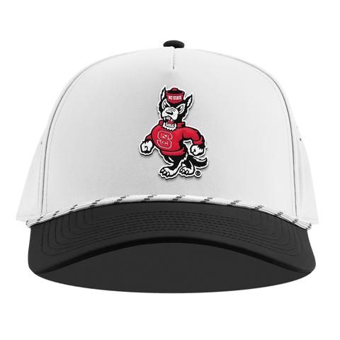 North Carolina State "Tuffy The Wolf" Curved 5 Panel Rope White/Black