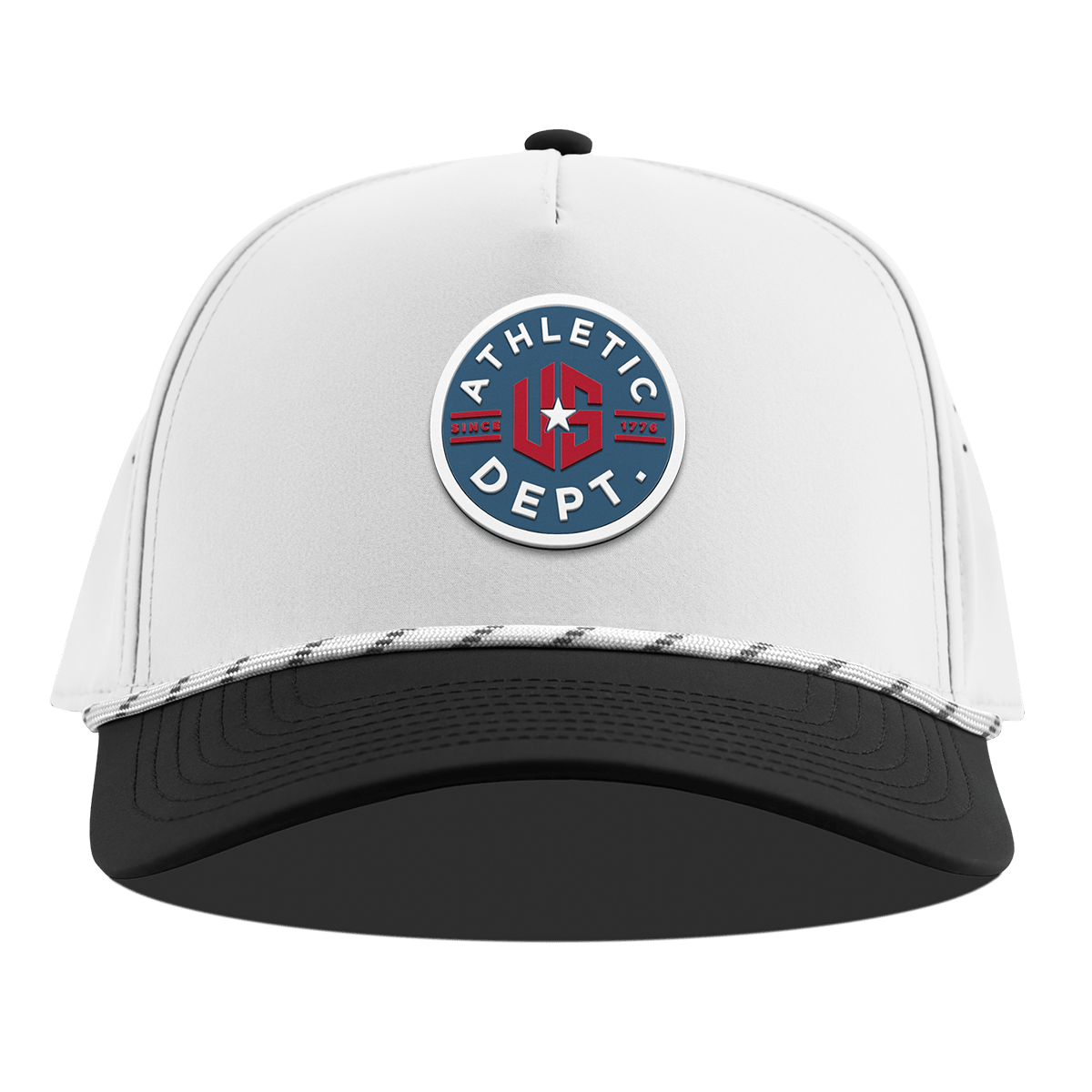 US Athletic Curved 5 Panel Rope White/Black