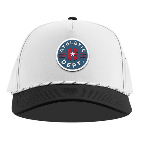 US Athletic Curved 5 Panel Rope White/Black