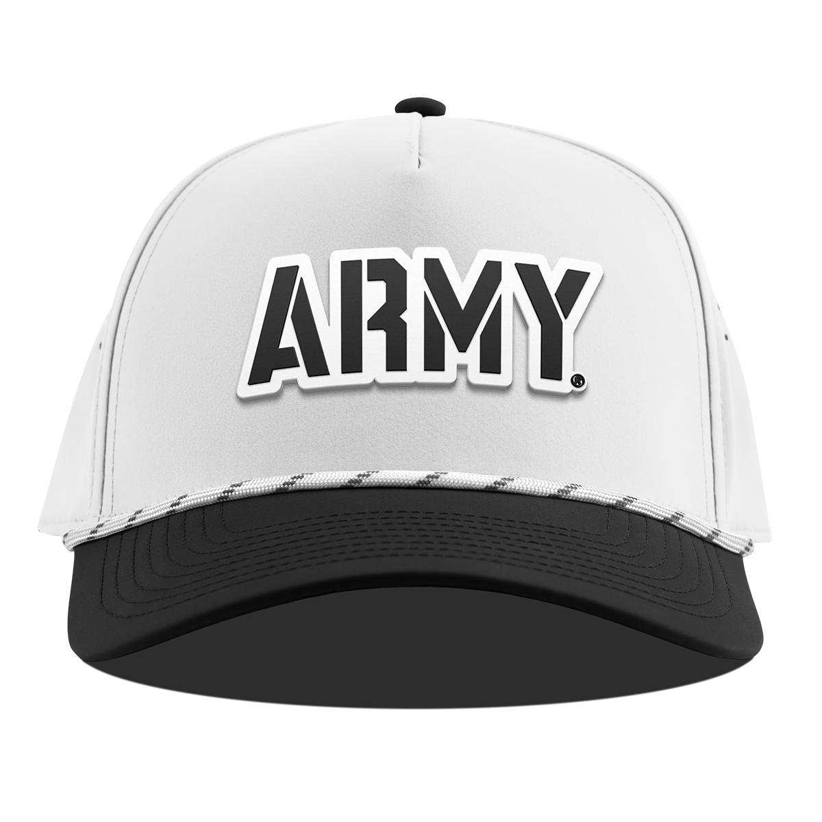 Army "Vintage Army Block" Curved 5 Panel Rope White/Black