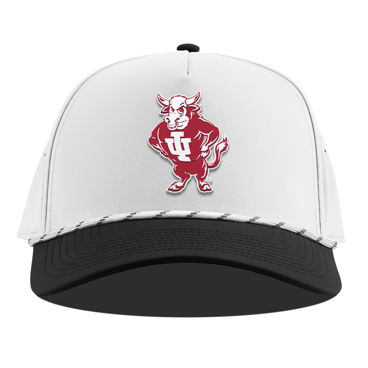 Indiana University "Vintage Bison" Curved 5 Panel Rope White/Black