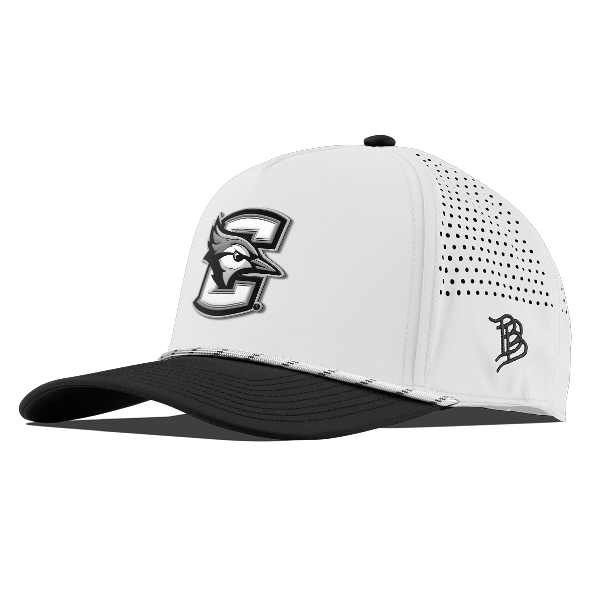 Creighton University "Vintage Creighton Block" Curved 5 Panel Rope White/Black