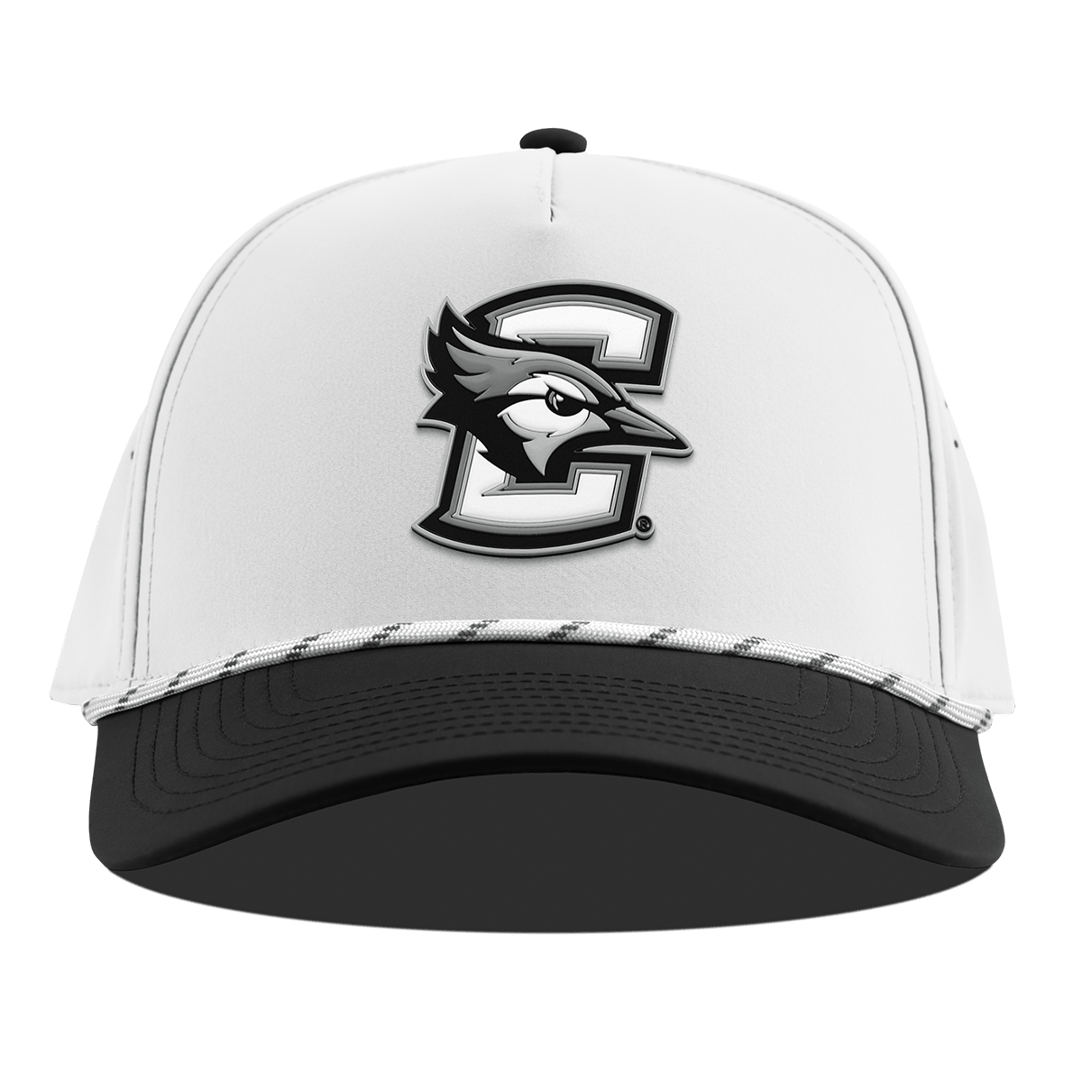 Creighton University "Vintage Creighton Block" Curved 5 Panel Rope White/Black