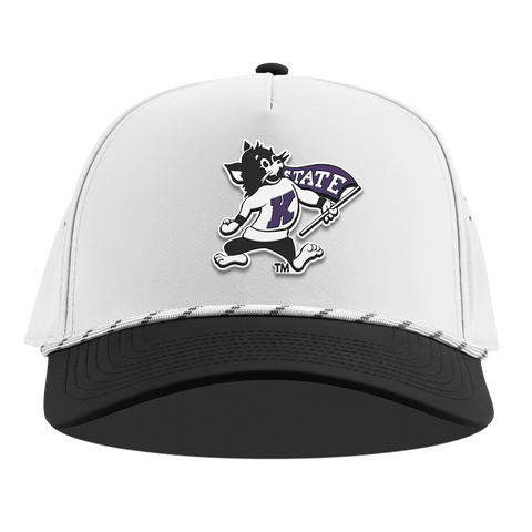 Kansas State University "Vintage Kansas State Wildcat" Curved 5 Panel Rope White/Black