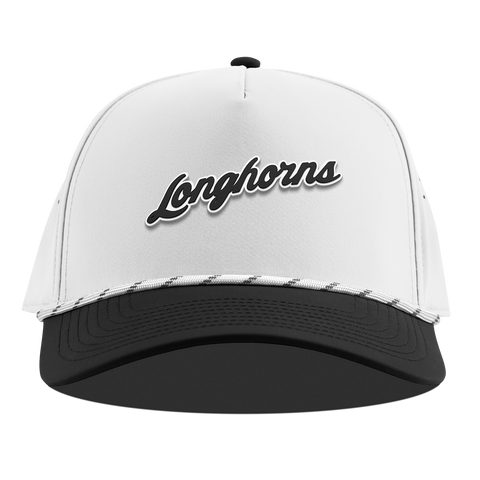 University of Texas "Vintage Texas Longhorn Script" Curved 5 Panel Rope White/Black