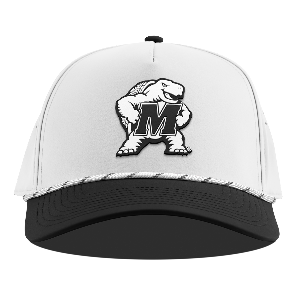 University of Maryland "Vintage Maryland Team Logo" Curved 5 Panel Rope White/Black