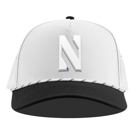 Northwestern University "Vintage Northwestern Block" Curved 5 Panel Rope White/Black