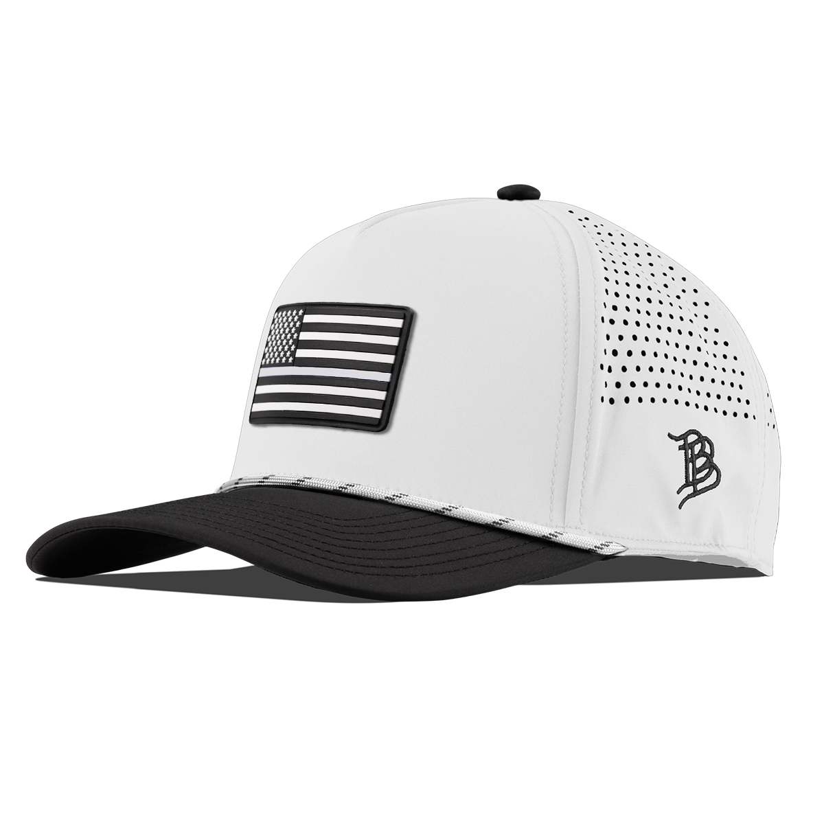 Vintage Old Glory Curved 5 Panel Rope White/Black