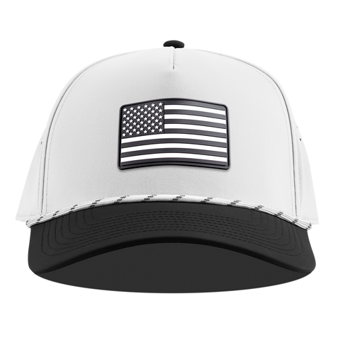 Vintage Old Glory Curved 5 Panel Rope Black/White