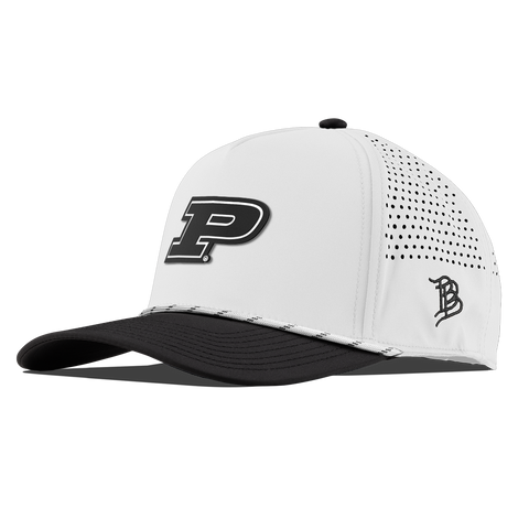 Purdue University "Vintage Purdue Block" Curved 5 Panel Rope White/Black