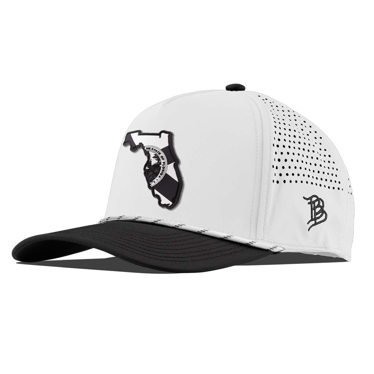 Florida Vintage Curved 5 Panel Rope White/Black