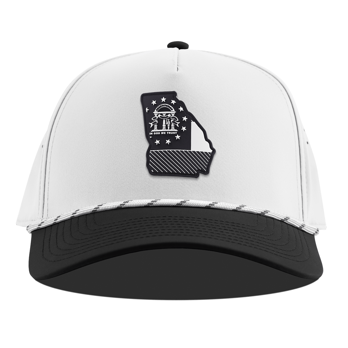 Georgia Vintage Curved 5 Panel Rope White/Black