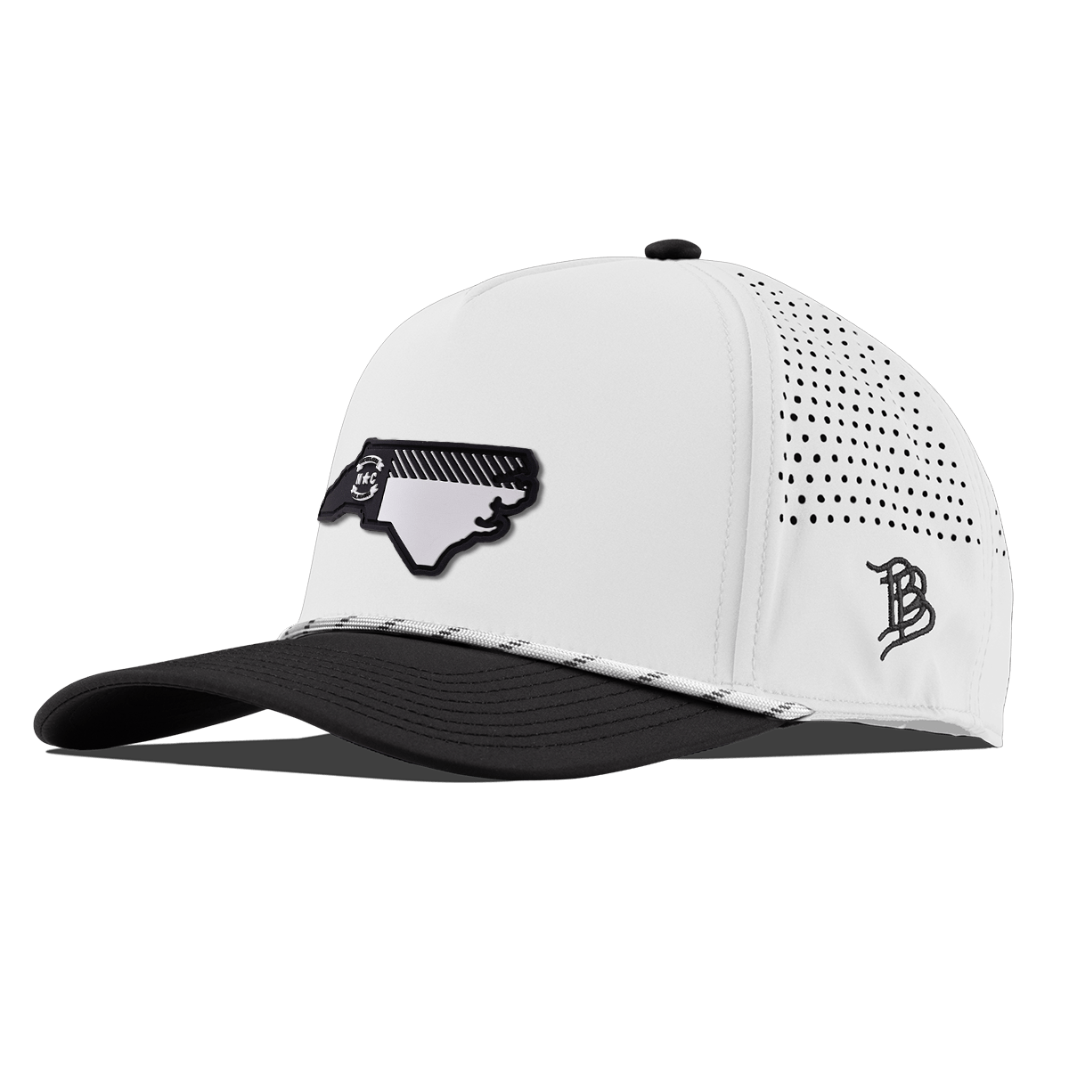 North Carolina Vintage Curved 5 Panel Rope White/Black