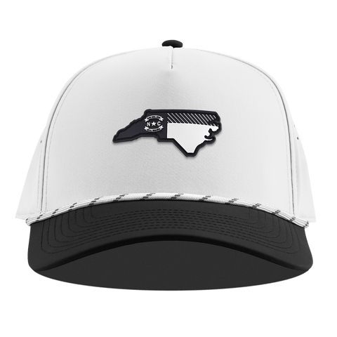 North Carolina Vintage Curved 5 Panel Rope White/Black