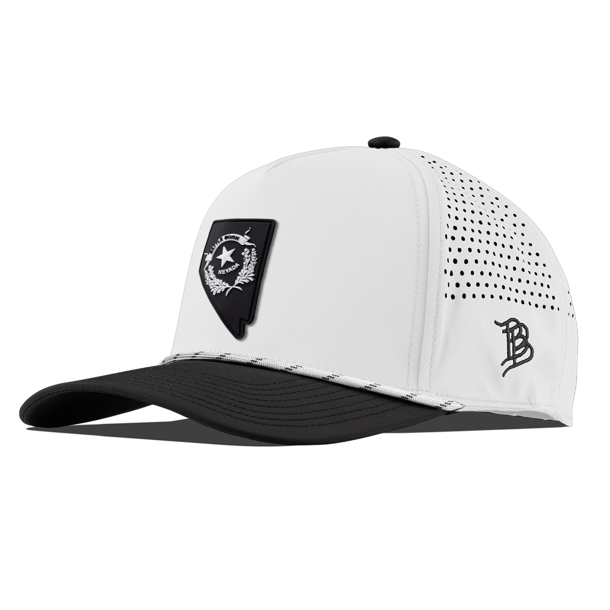 Nevada Vintage Curved 5 Panel Rope White/Black